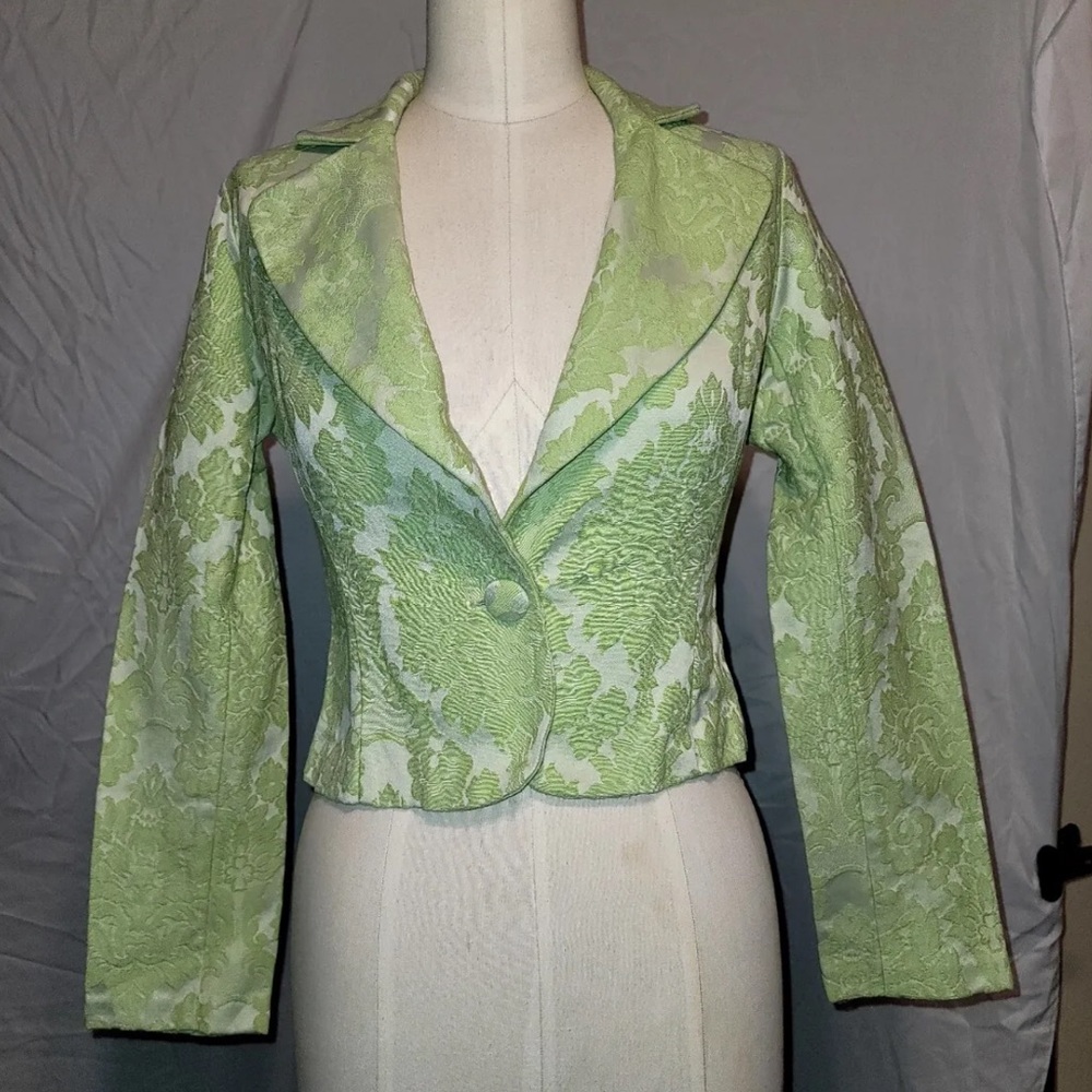 No Appt Necessary Women's Coat Jacket Green Size Small Cotton/Polyester